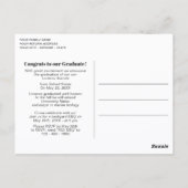 Ankündigung Schwarz-weißer Abstrakter Abschluss Postkarte (Rückseite)