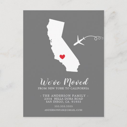 Ankündigung | Staat California Post Card (Vorderseite)