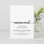 Ankündigung storniert Hochzeit Elegante Kalligraph (Stehend Vorderseite)