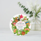 Ankündigung tropischer Vögel und Blume (Stehend Vorderseite)