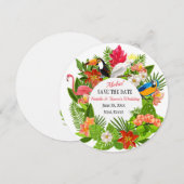 Ankündigung tropischer Vögel und Blume (Vorne/Hinten)