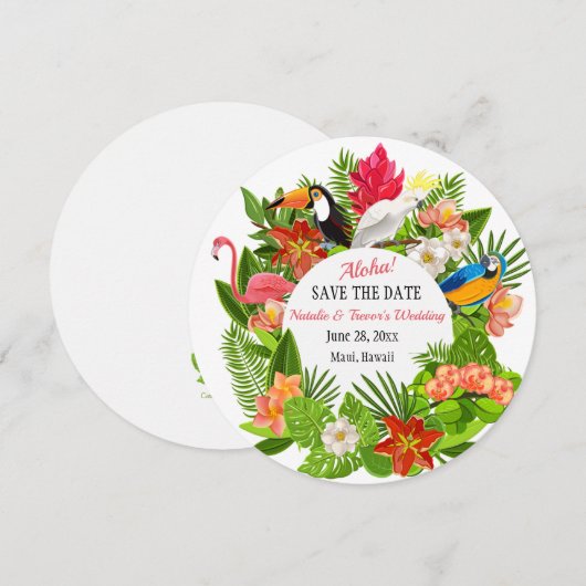 Ankündigung tropischer Vögel und Blume (Vorne/Hinten)