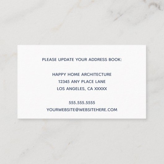 Ankündigung über das neue Gebäude von Büroanschrif (Rückseite)