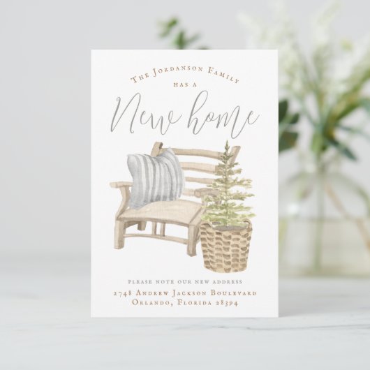 Ankündigung über den gemütlichen Wohnungswechsel (Stehend Vorderseite)