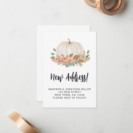 Ankündigung über den Herbstwechsel im Herbst (Vorderseite/Rückseite Beispiel)