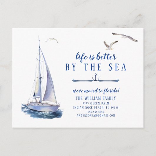 Ankündigung über den Segelboot (Vorderseite)