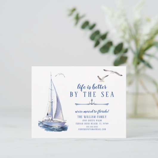 Ankündigung über den Segelboot (Stehend Vorderseite)