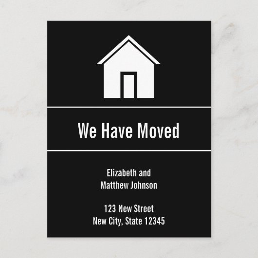 Ankündigung über den Übergang von Custom Black and Postkarte (Vorderseite)