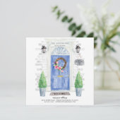 Ankündigung über den Umzug der blauen Vordertür (Stehend Vorderseite)