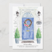 Ankündigung über den Umzug der blauen Vordertür (Vorderseite)