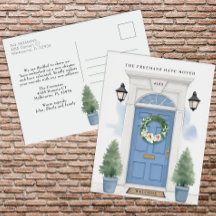 Ankündigung über den Umzug der blauen Vordertür