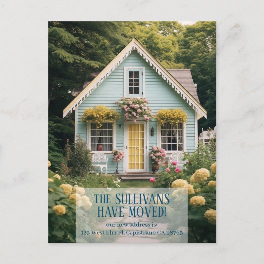 Ankündigung über den Umzug eines neuen Hauses CUST Postkarte (Vorderseite)