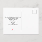 Ankündigung über den Umzug eines niedlichen Hauses (Rückseite)