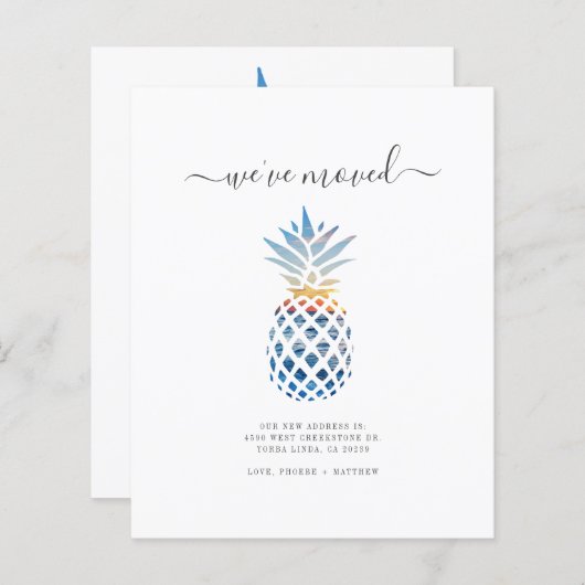 Ankündigung über den Umzug von Ananas (Vorne/Hinten)