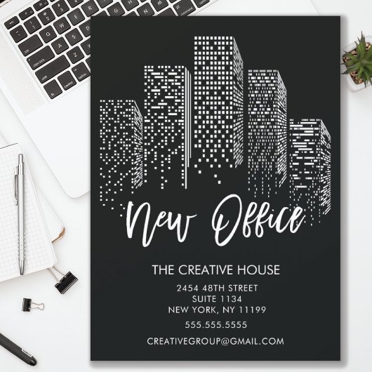 Ankündigung über den Umzug von Bürogebäuden