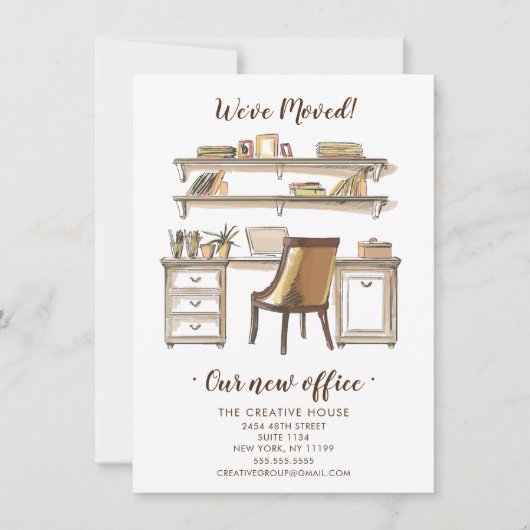 Ankündigung über den Umzug von Büros (Vorderseite)