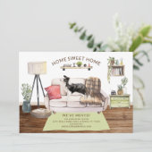 Ankündigung über den Umzug von Collie Dog (Stehend Vorderseite)