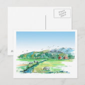 Ankündigung über den Umzug von Kühen in tierischem Postkarte (Vorne/Hinten)