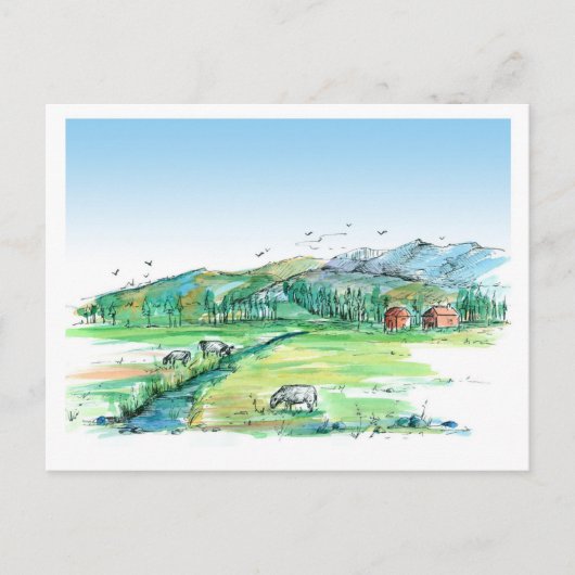 Ankündigung über den Umzug von Kühen in tierischem Postkarte (Vorderseite)