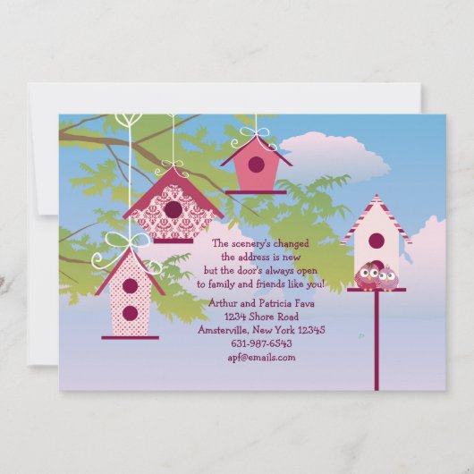 Ankündigung über den Umzug von Vogelhäusern (Vorderseite)