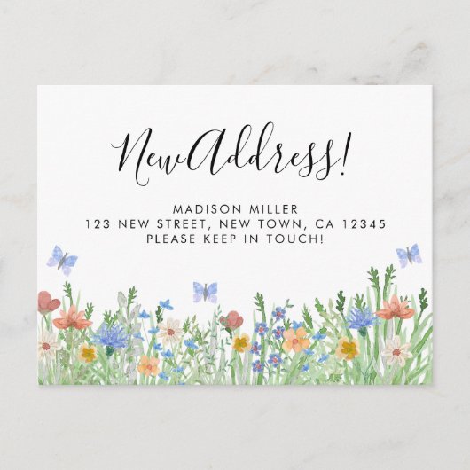 Ankündigung über den Wechsel der Adresse (Vorderseite)