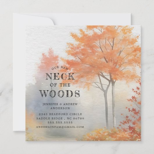 Ankündigung über den Wechsel von Bäumen im Herbst (Vorderseite)