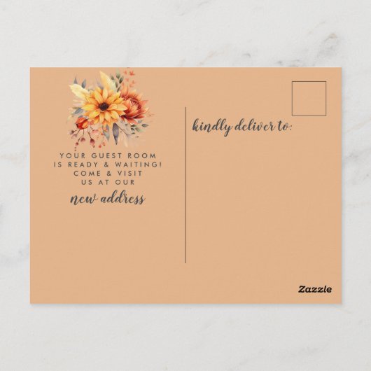 Ankündigung über den Wechsel von Bäumen im Herbst Postkarte (Rückseite)