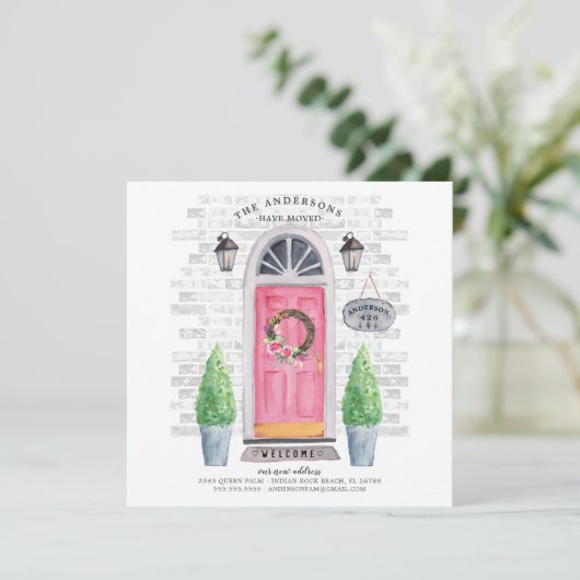Ankündigung über die Anfahrt der rosa Vordertür (Stehend Vorderseite)