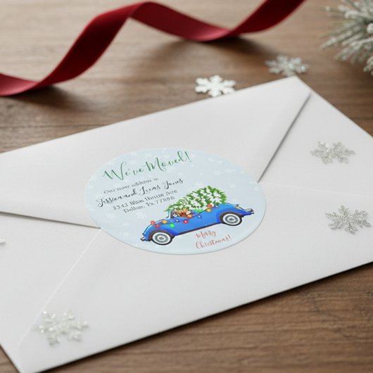 Ankündigung über die Beförderung von Weihnachtswag Runder Aufkleber