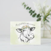 Ankündigung über die Bewegung der niedlichen Kuh Postkarte (Stehend Vorderseite)