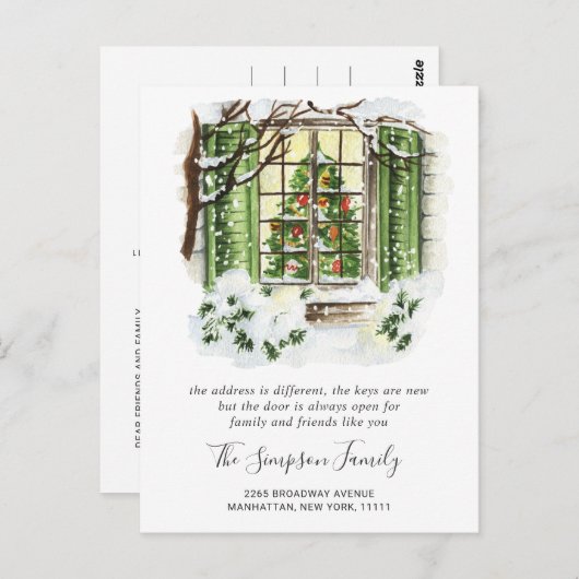 Ankündigung über die Bewegung des Weihnachtsgebirg Postkarte (Vorne/Hinten)