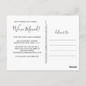 Ankündigung über die Bewegung des Weihnachtsgebirg Postkarte (Rückseite)