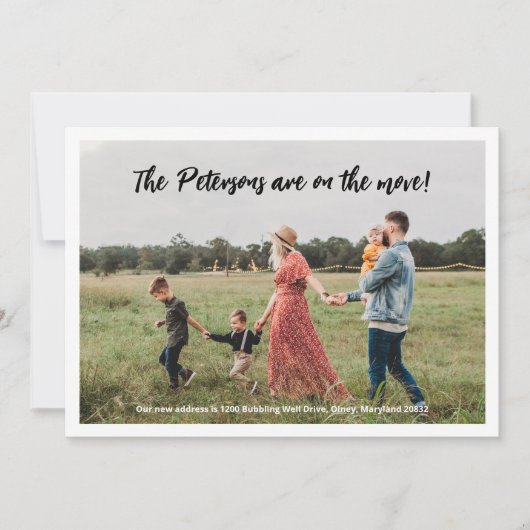 Ankündigung über die Bewegung von Fotos (Vorderseite)