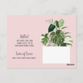 Ankündigung über die Bewegung von Grünpflanzen Postkarte (Rückseite)