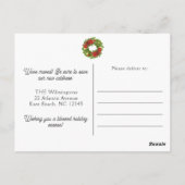 Ankündigung über die Bewegung von Weihnachtsfeiern Postkarte (Rückseite)