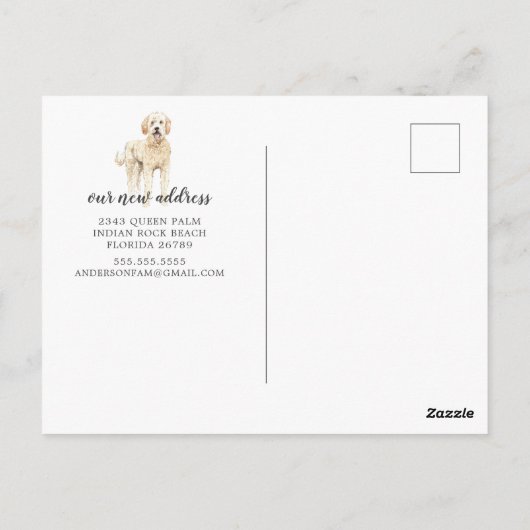 Ankündigung über die Goldene Doodle-Bewegung Postk Postkarte (Rückseite)