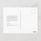 Ankündigung über die Knock-Bewegung auf der Postka Postkarte (Rückseite)