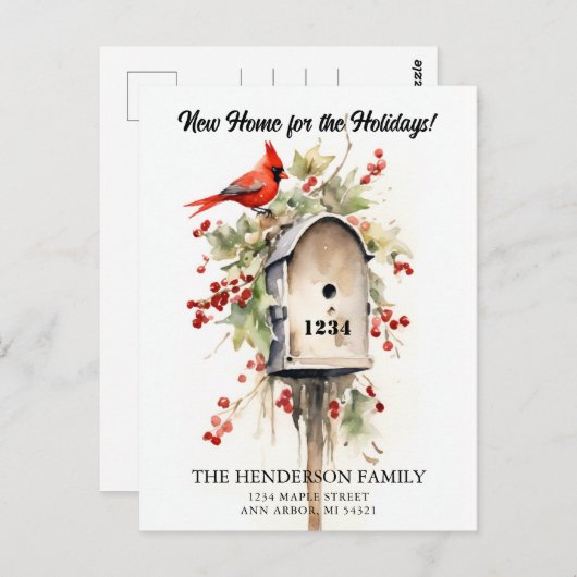 Ankündigung über die neue Zuhause Holiday Moving Postkarte (Vorne/Hinten)