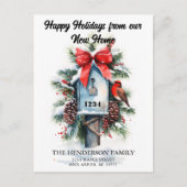 Ankündigung über die neue Zuhause Holiday Moving Postkarte (Vorderseite)