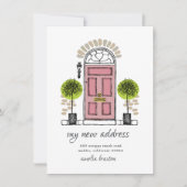 Ankündigung über die rosa Türbewegung (Vorderseite)