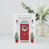 Ankündigung über die Rote Vordertür Postkarte (Stehend Vorderseite)