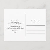 Ankündigung über die rustikale Türbewegung Postkar (Rückseite)