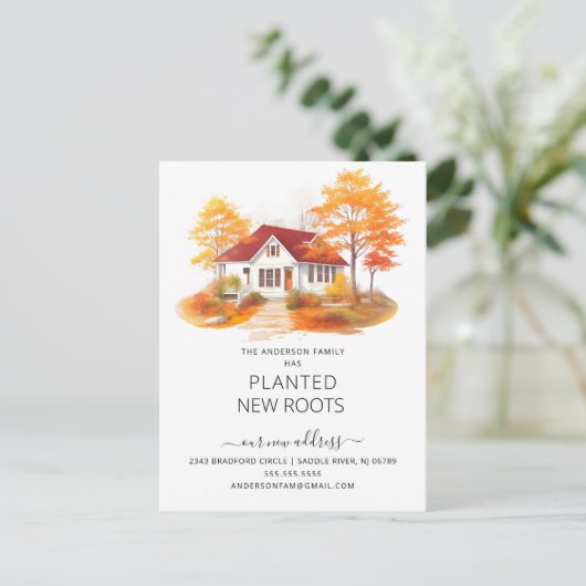 Ankündigung über die Verlegung eines Wasserfarbenh Postkarte (Stehend Vorderseite)