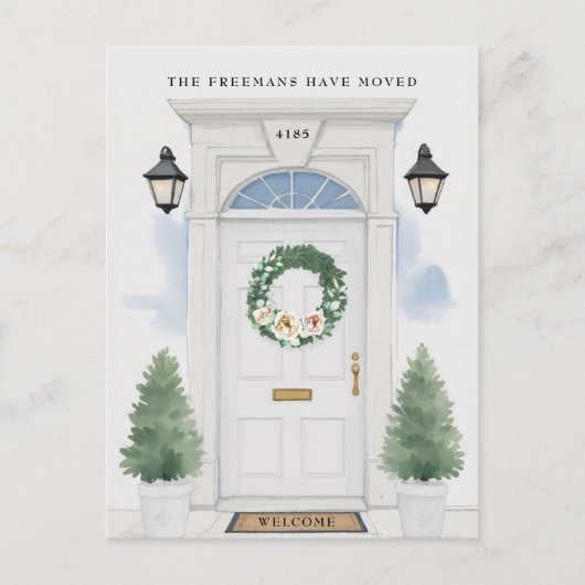 Ankündigung über die Verschiebung der weißen Vorde Postkarte (Vorderseite)