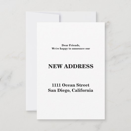 Ankündigung über neue Zuhause-Adresse (Rückseite)