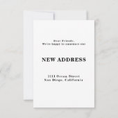 Ankündigung über neue Zuhause-Adresse (Rückseite)