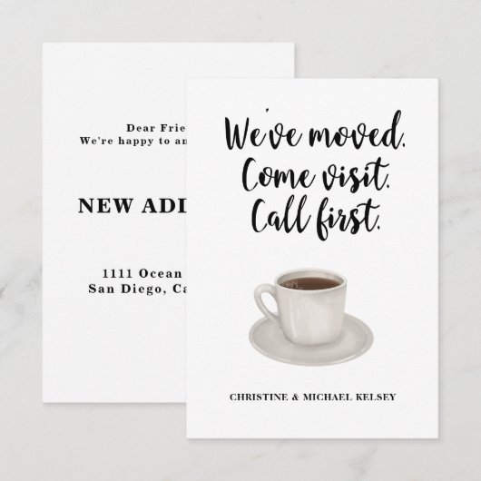 Ankündigung über neue Zuhause-Adresse (Vorne/Hinten)