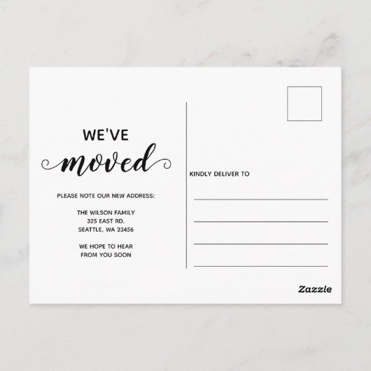 Ankündigung über Schneeflocken Flurries Holiday Mo Postkarte (Rückseite)