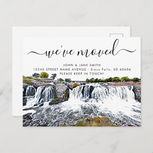 Ankündigung über Wasserfall bei sechs Wasserfällen (Vorne/Hinten)