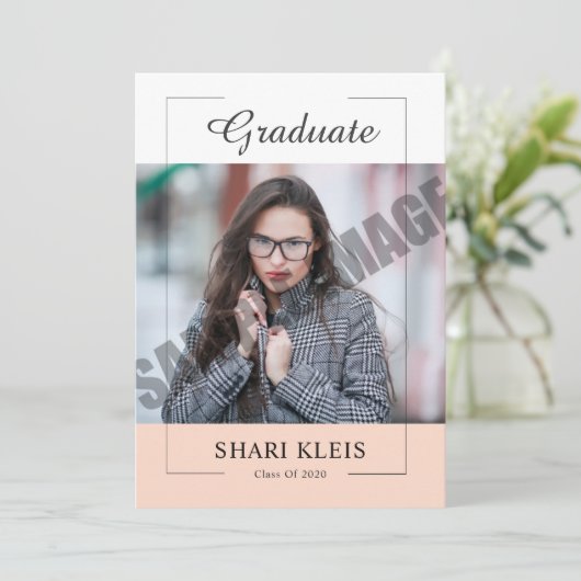 Ankündigung und Einladung hoher Abschluss (Stehend Vorderseite)